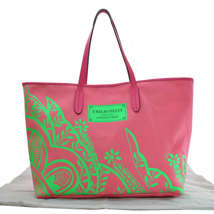 楽天市場】エミリオプッチ EMILIO PUCCI トートバッグ ピンクxグリーン 