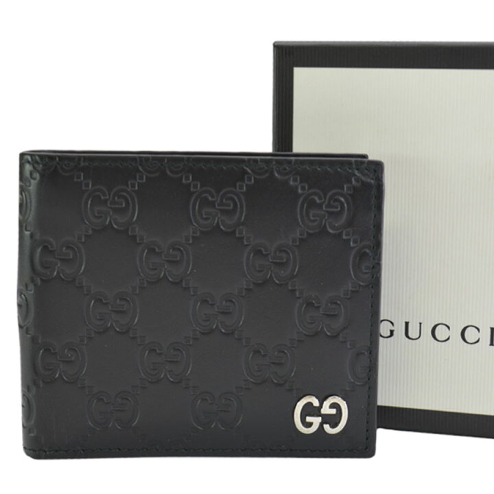 楽天市場】グッチ GUCCI 財布 シマライン ブラックxシルバーカラー  