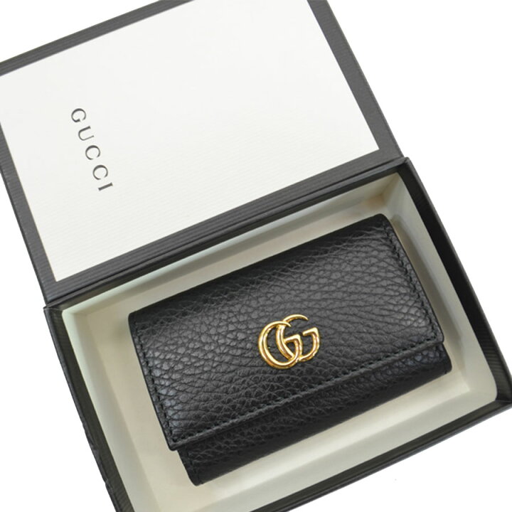 楽天市場】グッチ GUCCI 6連キーケース ダブルG ブラックxゴールド  