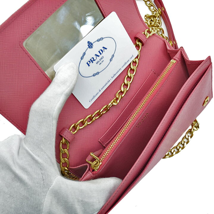 楽天市場】プラダ PRADA 長財布 ピンクxゴールド レザーx金属素材  