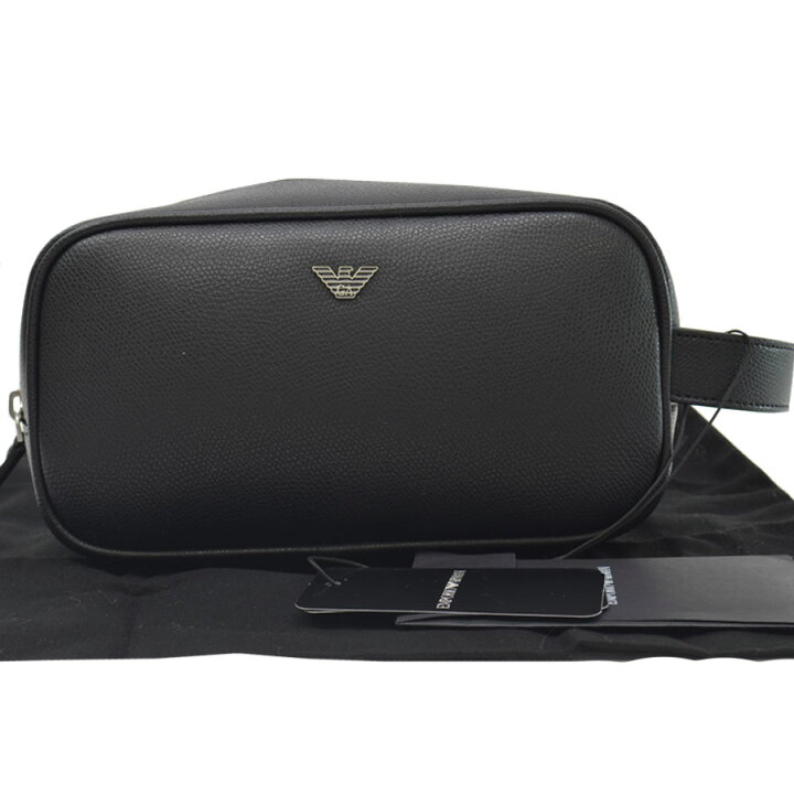 楽天市場 新品同様 エンポリオ アルマーニ Emporio Armani バッグ ブラック レザー セカンドバッグ クラッチバッグ メンズ 中古 b ブランドバリュー