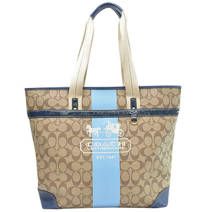 楽天市場】コーチ COACH バッグ シグネチャー ブラウンcネイビーx 