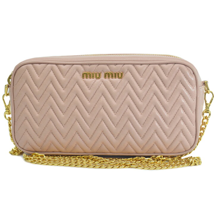 楽天市場】ミュウミュウ MIU MIU バッグ ピンクxゴールド レザーx  