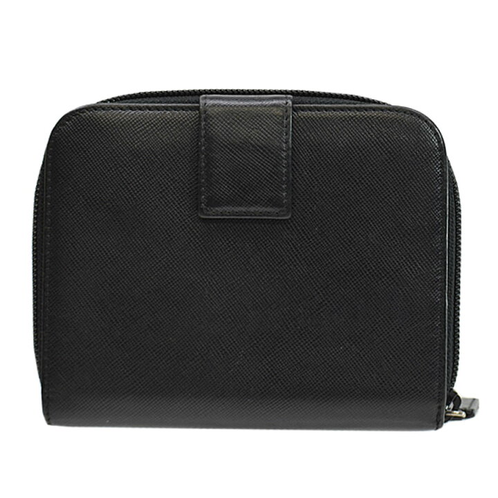 楽天市場】プラダ PRADA 財布 三角ロゴ ブラックxシルバー レザーx  