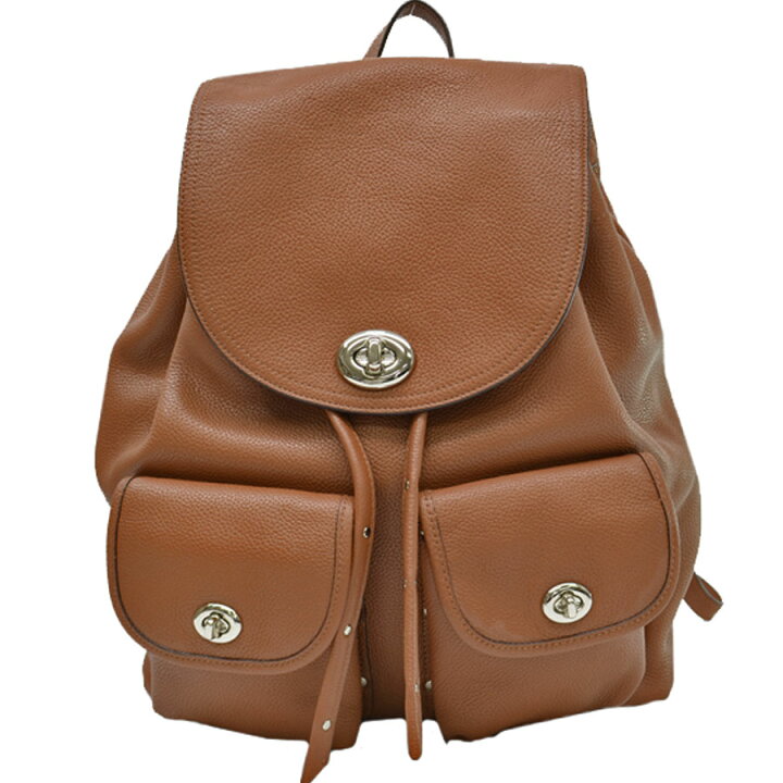 楽天市場】コーチ COACH リュック ブラウンxシルバー レザーx金属 