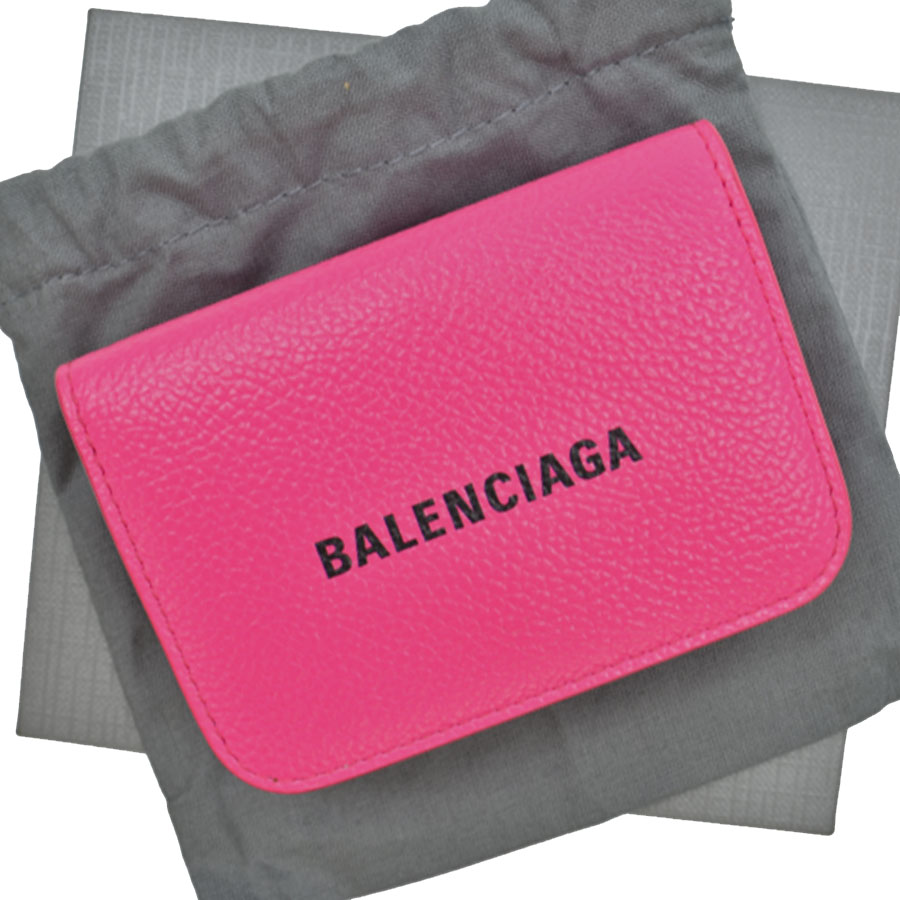 バレンシアガ 財布 三つ折り レザー ピンク 中古 安価 定番人気 保存版 値下げ商品 - 53501g レディース BALENCIAGA