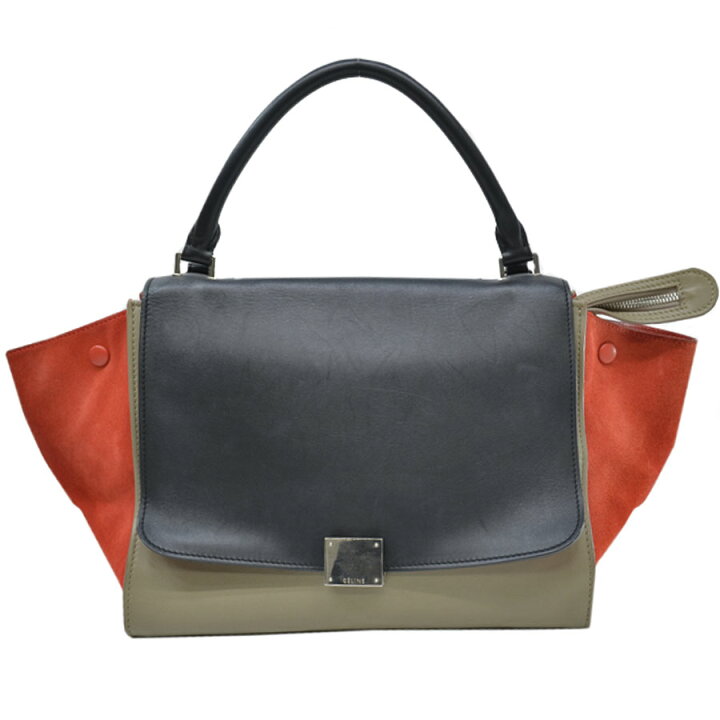 楽天市場】セリーヌ CELINE バッグ トラペーズ ブラックxオレンジ系 