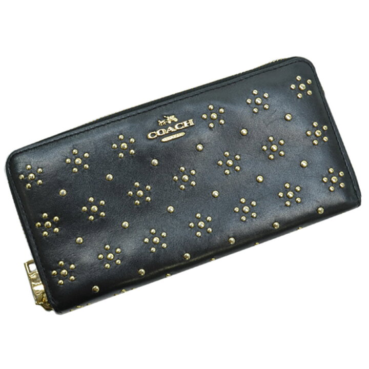 楽天市場】コーチ COACH 長財布 ブラックxゴールド レザーx金属素材 