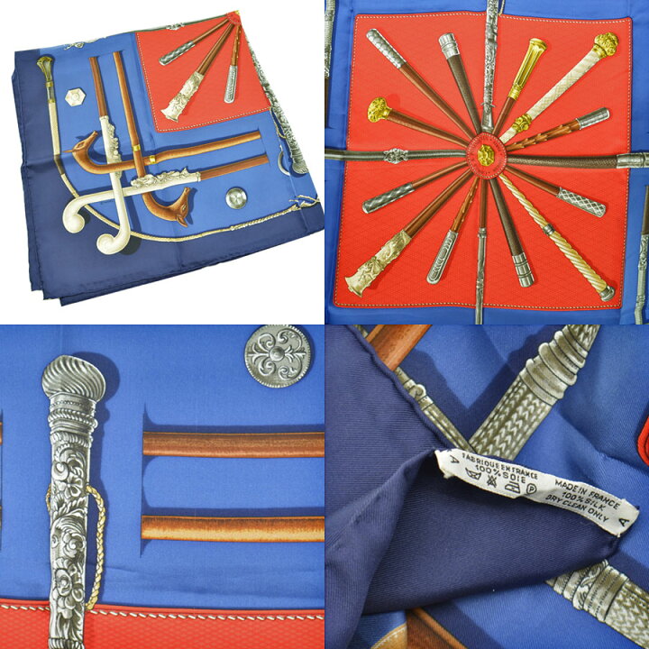 楽天市場】【美品】エルメス HERMES スカーフ カレ90 CANNES＆POMMEAUX 