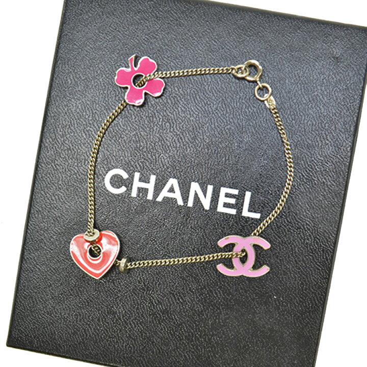 楽天市場】シャネル CHANEL ブレスレット ココマーク シルバーxピンク 