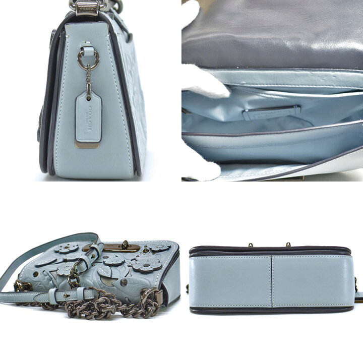 楽天市場】コーチ COACH バッグ ブルーグレーxブラック レザーx金属  