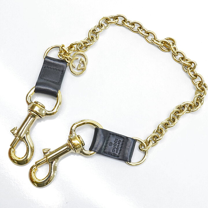 楽天市場】グッチ GUCCI ウォレットチェーン ゴールドxブラック 金属  