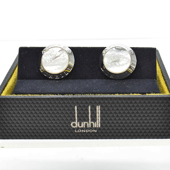 楽天市場】ダンヒル dunhill カフスボタン シルバーxパールホワイト 