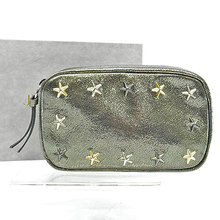楽天市場】ジミーチュウ JIMMY CHOO ポーチ スタースタッズ メタリック  