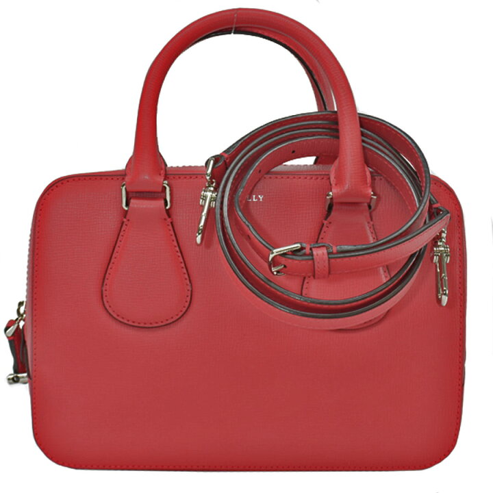 楽天市場】【美品】バリー BALLY バッグ レッドxゴールド レザーx 
