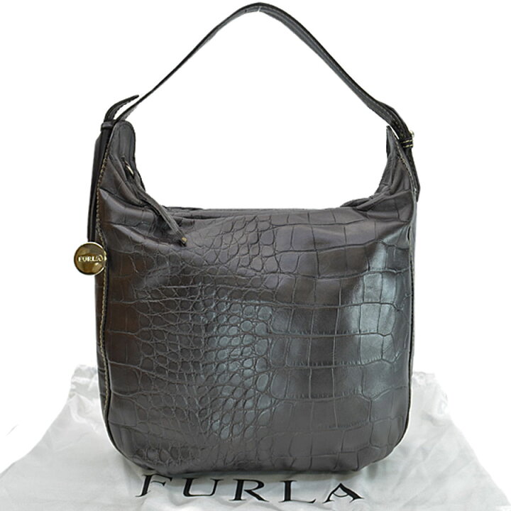 楽天市場】フルラ FURLA バッグ ダークブラウン クロコ調型押しレザー  