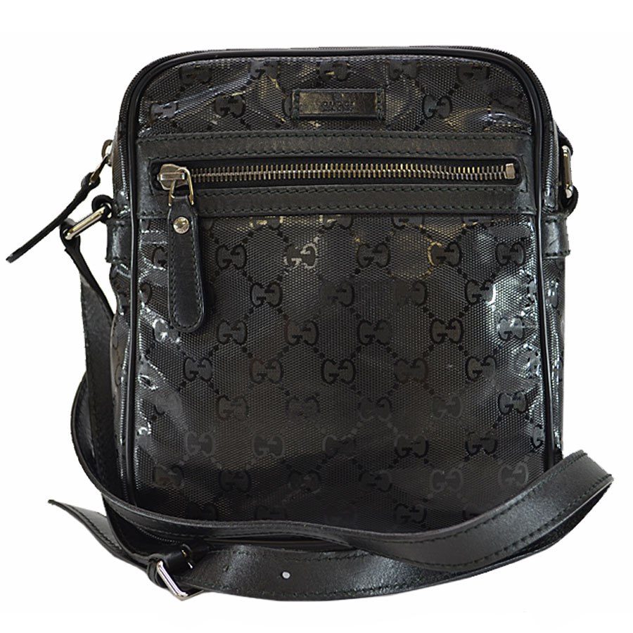 BrandValue: Take Gucci GUCCI shoulder bag GG インプリメブラック PVCx leather slant; lady&#39;s men&#39;s - r6329 ...