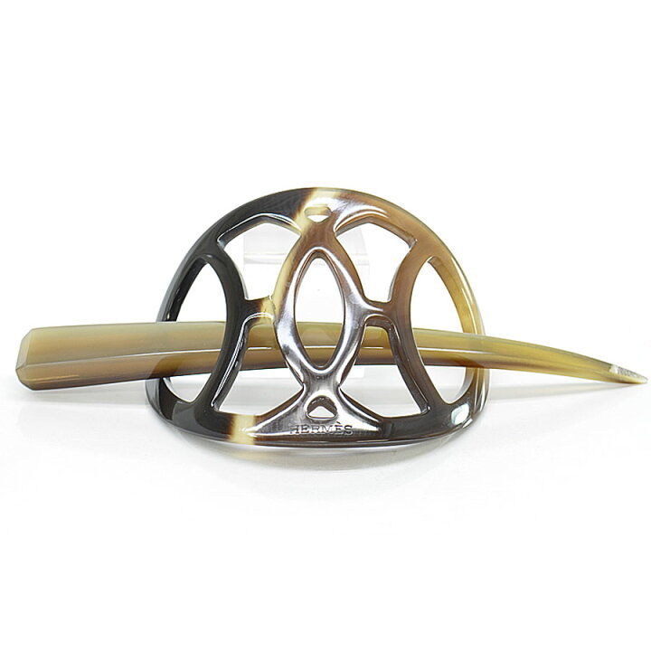 楽天市場】エルメス HERMES ヘアアクセサリー ロカイユ ブラウン系  