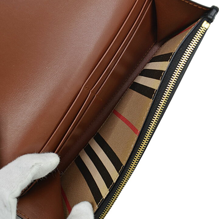 楽天市場】バーバリー BURBERRY 長財布 ブラウンxベージュxブラック 