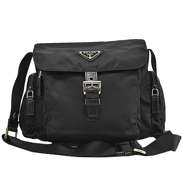 楽天市場】プラダ PRADA バッグ 三角ロゴ ブラックxシルバー ナイロン 