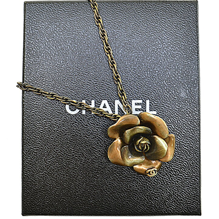 楽天市場】シャネル CHANEL ネックレス カメリア メタリックゴールド  