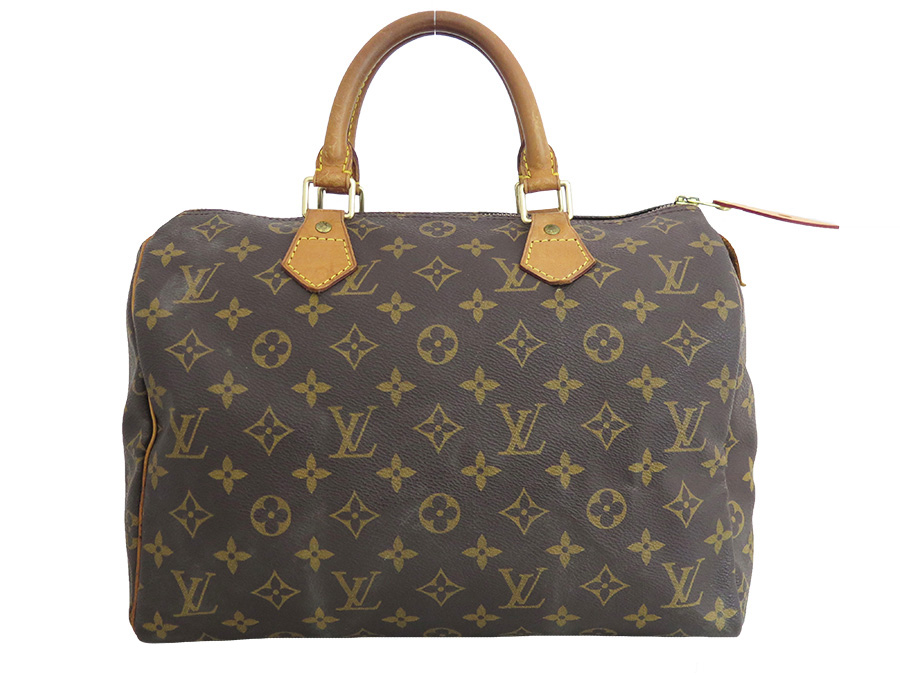 BrandValue: Louis Vuitton LOUIS VUITTON bag monogram speedy 30 brown x gold metal fittings ...