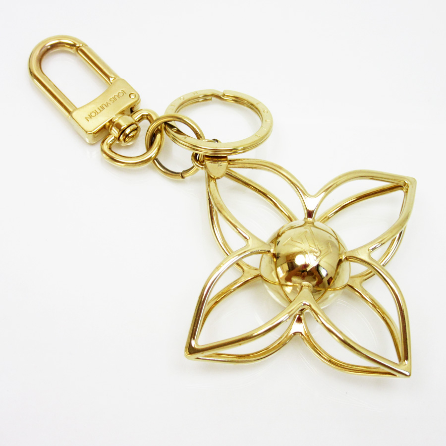 BrandValue: Louis Vuitton Louis Vuitton charm key ring monogram flower bag charm, LV sphere gold ...