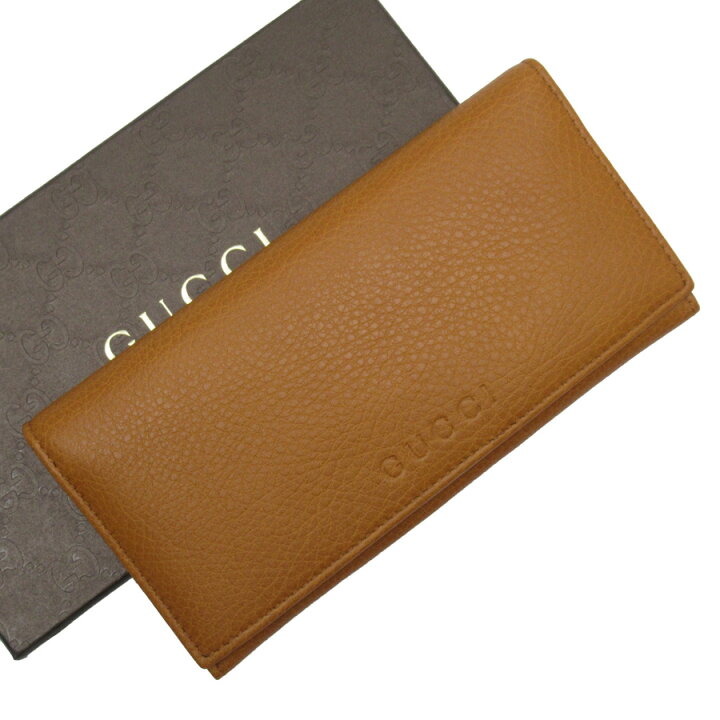 楽天市場】グッチ GUCCI 二つ折り長財布 キャメル レザー 305282 