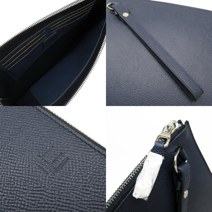 楽天市場】【美品】ダンヒル dunhill クラッチバッグ ネイビー系x 