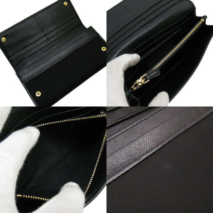楽天市場】プラダ PRADA 二つ折り長財布 三角ロゴ NERO(ブラック 