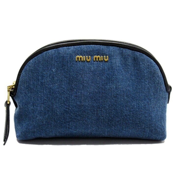 楽天市場】ミュウミュウ MIUMIU ポーチ マルチケース デニムブルーx 