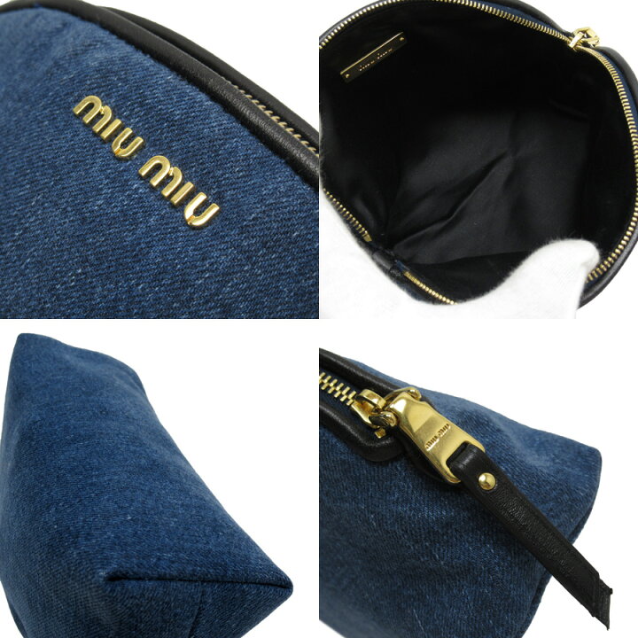 楽天市場】ミュウミュウ MIUMIU ポーチ マルチケース デニムブルーx 