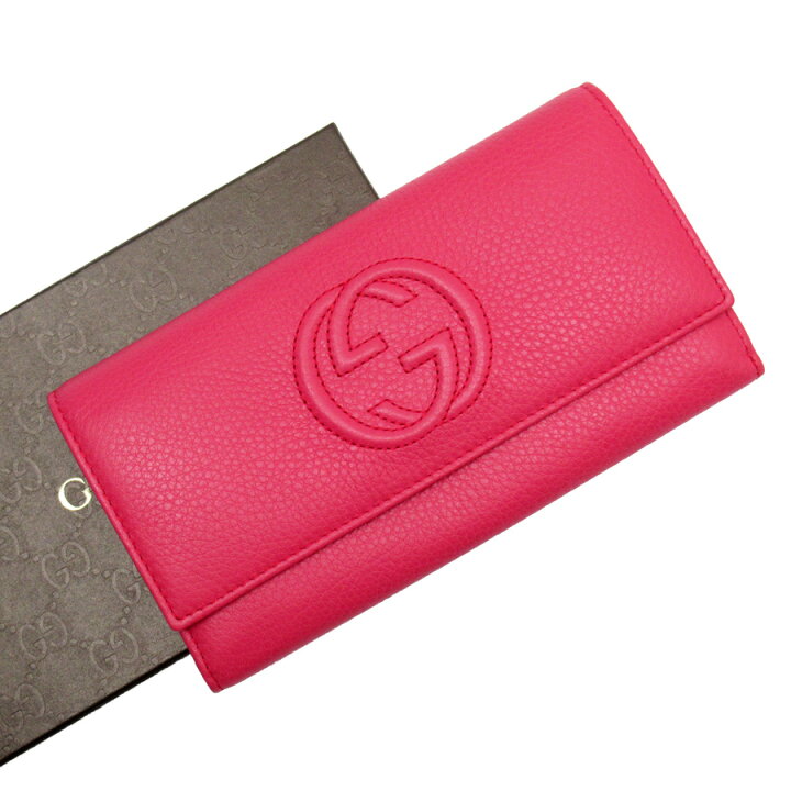 楽天市場】グッチ GUCCI 長財布 インターロッキングG ピンク レザー 