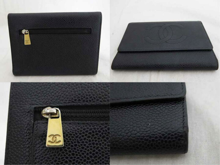 楽天市場】シャネル CHANEL 財布 ココマーク ブラックxゴールド金具  