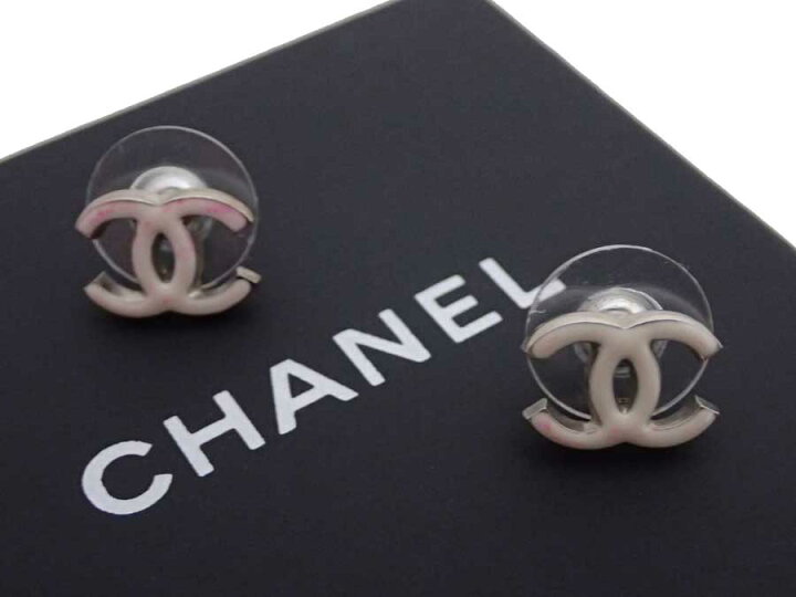 楽天市場】シャネル CHANEL ピアス ココマーク シルバーxホワイト 