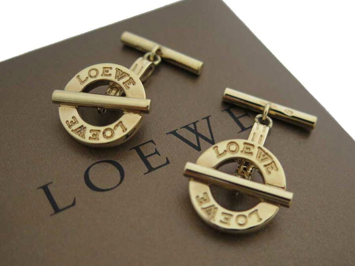 楽天市場】ロエベ LOEWE カフス ロゴ ゴールド SV925 カフスボタン 
