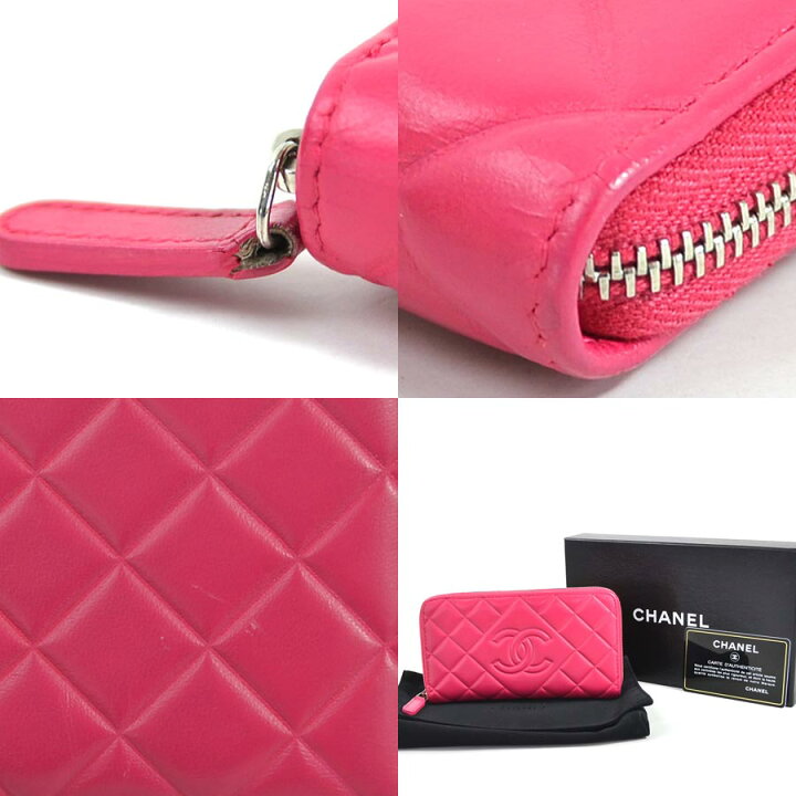 楽天市場】シャネル CHANEL ラウンドファスナー財布 マトラッセ ピンク  
