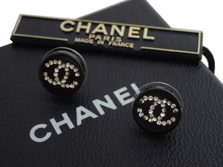 楽天市場】シャネル CHANEL ピアス ココマーク ブラックxシルバー  