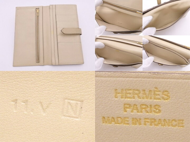 楽天市場】エルメス HERMES 二つ折り長財布 ベアン スフレ ブルーx 