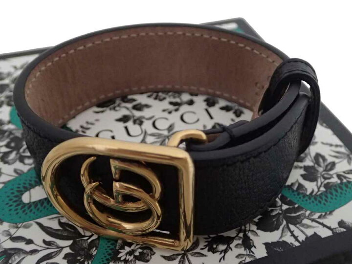 楽天市場】グッチ GUCCI ブレスレット GGマーモント ブラックxゴールド  