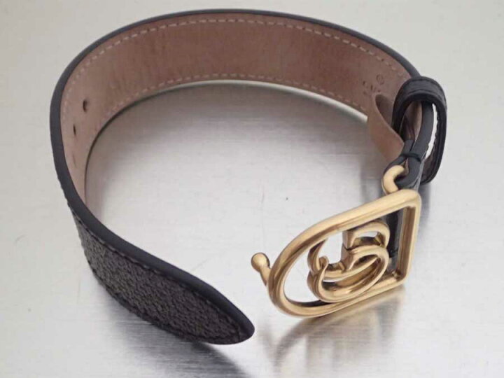 楽天市場】グッチ GUCCI ブレスレット GGマーモント ブラックxゴールド 
