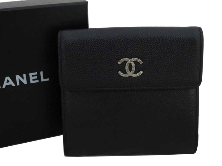 楽天市場】シャネル CHANEL 財布 ココマーク ブラックxシルバー金具  