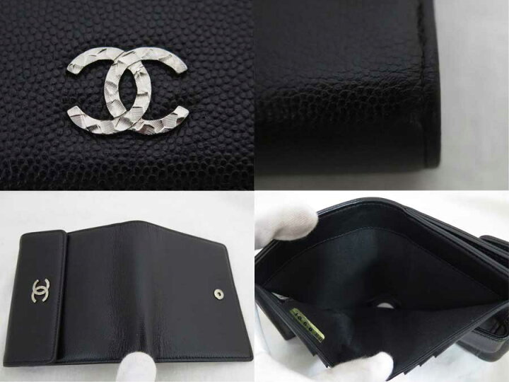 楽天市場】シャネル CHANEL 財布 ココマーク ブラックxシルバー金具  