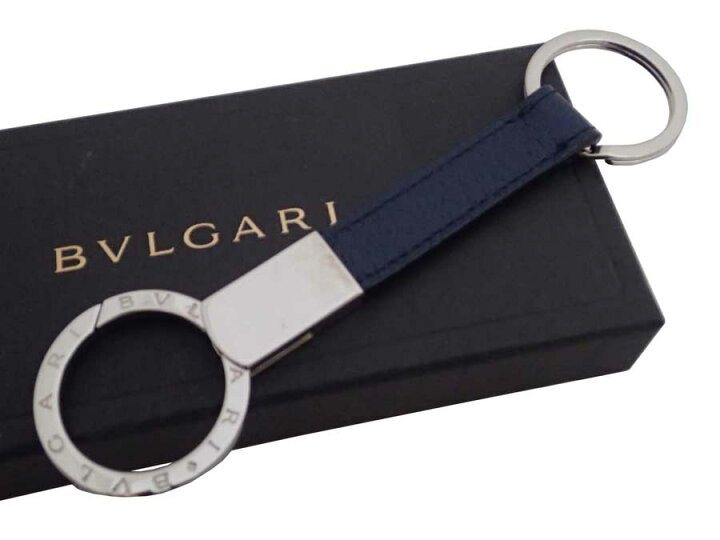 楽天市場】ブルガリ BVLGARI キーリング シルバーxネイビー 金属素材  