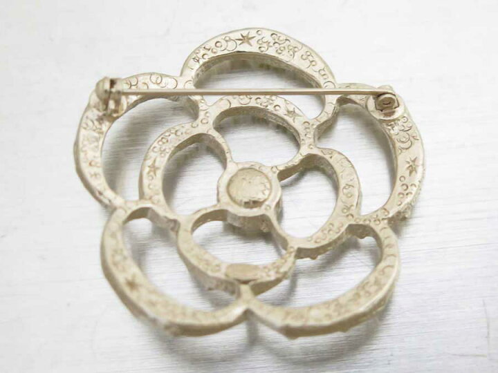 楽天市場】シャネル CHANEL ブローチ カメリア ゴールドxホワイトx  