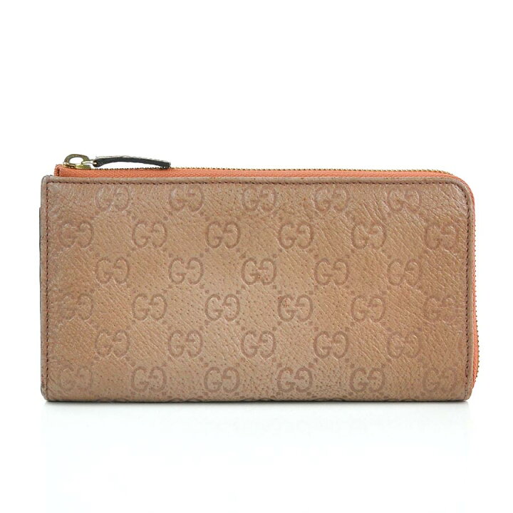 楽天市場】グッチ GUCCI L字ファスナー長財布 グッチシマ ピンク 