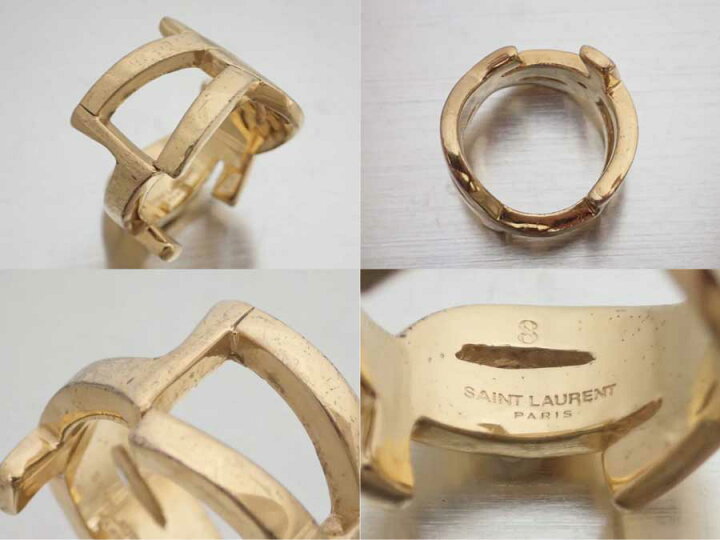 楽天市場】サンローラン YVES SAINT LAURENT 指輪 YSLロゴ ゴールド 