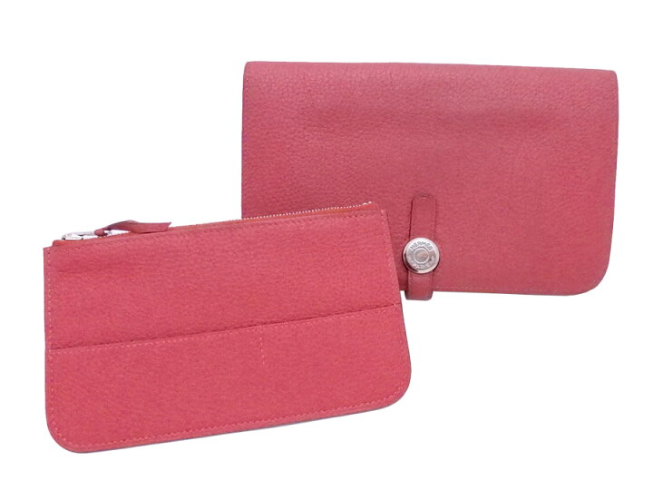 楽天市場】エルメス HERMES 二つ折り長財布 ドゴンGM ピンクオレンジ  