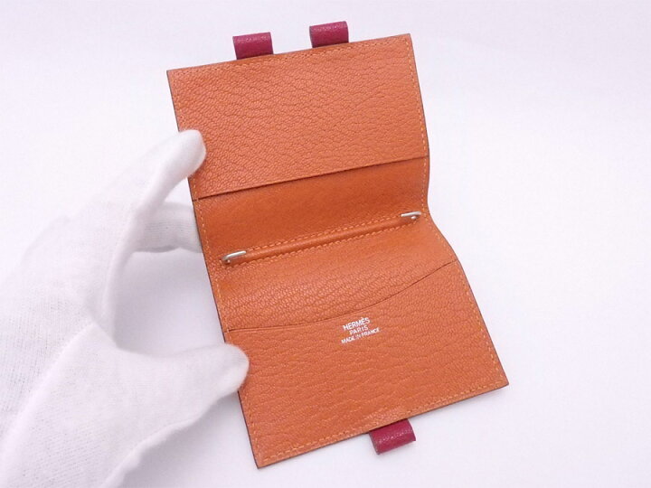 楽天市場】エルメス HERMES 手帳カバー レッドxオレンジ レザー 