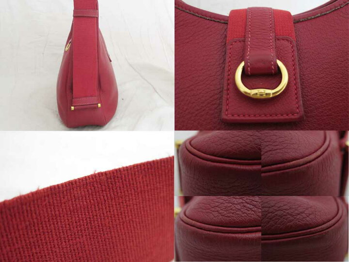 楽天市場】エルメス HERMES ショルダーバッグ サコ レッド レザーx 
